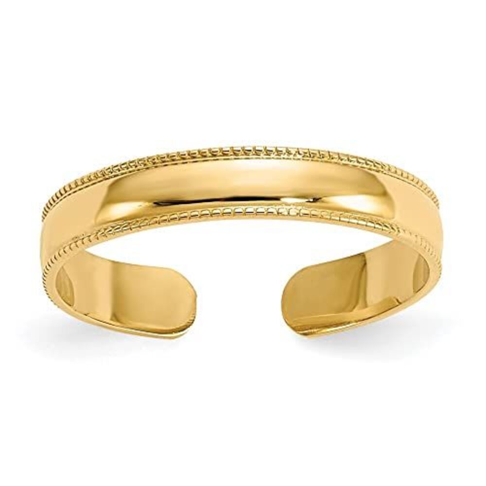 14k Yellow Gold Milgrain Adjustable Toe Ring - image 8